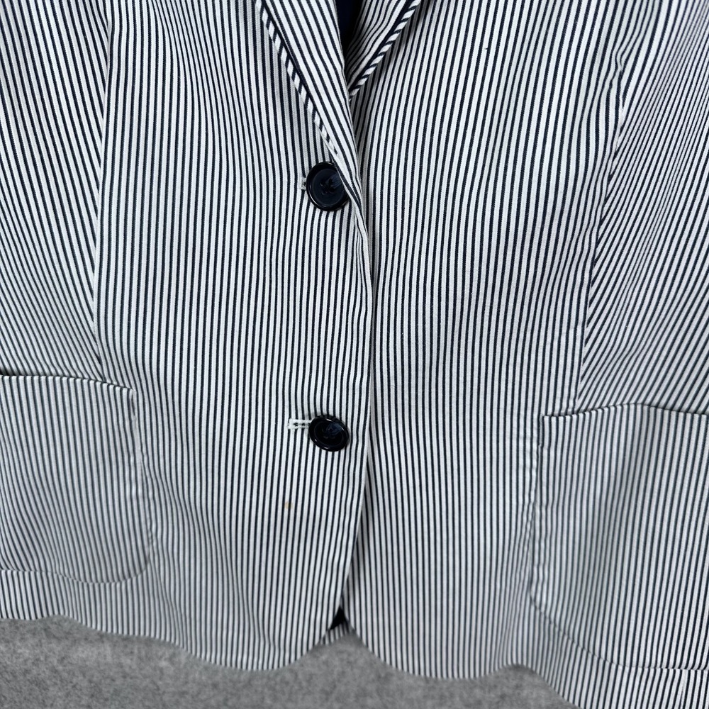 Talbots Size 16 Womens Blazer Pinstripe Blue Two Button Lined Work Long Sleeve - Picture 12 of 14
